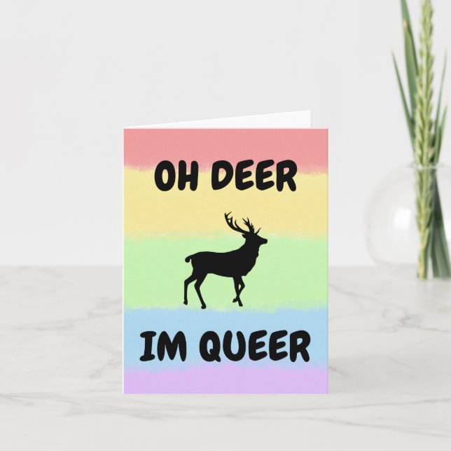 TARJETA DE AGRADECIMIENTO OH DEER, SOY BASTANTE GRACIOSO LGBTQ+ (Anverso)