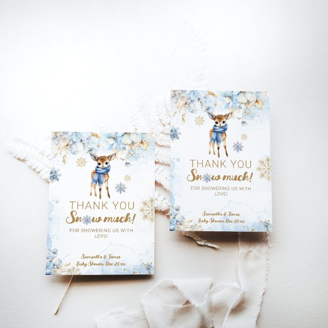 Tarjeta De Agradecimiento Oh Deer Winter Baby Shower (Subido por el creador)