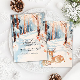 Tarjeta De Agradecimiento Oh Deer Woodland Thankyou nevando mucha ducha de b