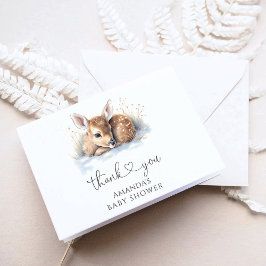 Tarjeta De Agradecimiento Oh Deer Woodland Winter Baby Shower
