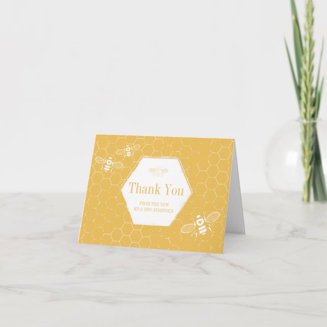 Tarjeta De Agradecimiento Oh Honey Bee Yellow Personalizado Photo You Card (Anverso)