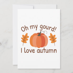 Tarjeta De Agradecimiento Oh Mi Gourd Me Encanta El Otoño