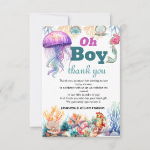 Tarjeta De Agradecimiento oh niño bajo el mar bebé ducha