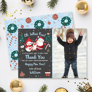 Tarjeta De Agradecimiento Oh Qué Diversión Nieve Fiesta De Navidad Foto