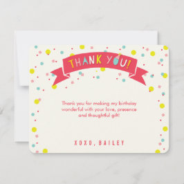 Tarjeta De Agradecimiento Oh Qué Divertido Chica de Moda de Confetti