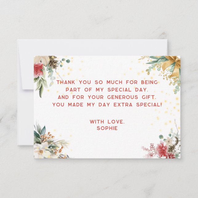 Tarjeta De Agradecimiento Oh qué divertido primera Navidad de cumpleaños (Anverso)