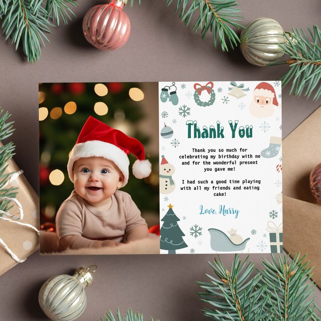 Tarjeta De Agradecimiento Oh Qué Navidades Divertidos Foto De Cumpleaños Gra (Subido por el creador)