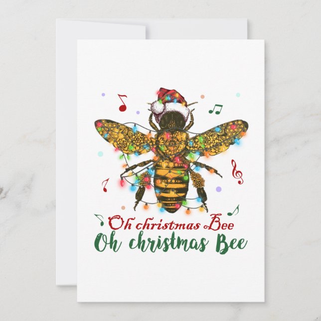 Tarjeta De Agradecimiento Oh Regalos de Navidad Abeja (Anverso)