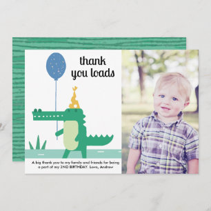 Tarjeta De Agradecimiento Oh Snap Cute Alligator Kids Cumpleaños