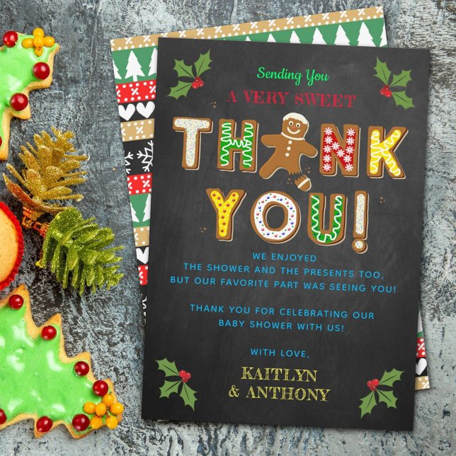 Tarjeta De Agradecimiento ¡Oh Snap! Gingerbread Cookie Baby Shower (Subido por el creador)