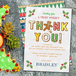 Tarjeta De Agradecimiento ¡Oh Snap! Gingerbread Cookie Cualquier Cumpleaños 