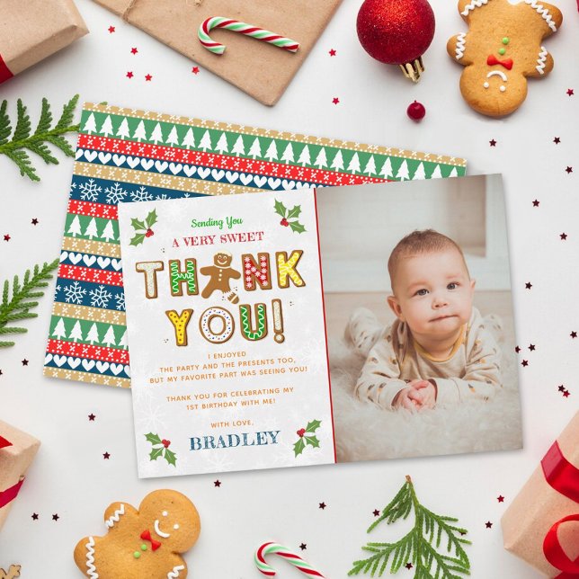 Tarjeta De Agradecimiento ¡Oh Snap! Gingerbread Cookie Cualquier Edad Foto D (Subido por el creador)