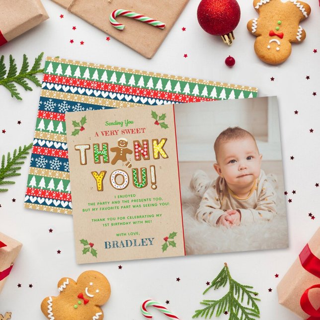 Tarjeta De Agradecimiento ¡Oh Snap! Gingerbread Cookie Cualquier Edad Foto D (Subido por el creador)