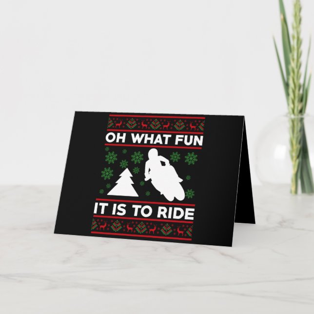 Tarjeta De Agradecimiento Oh What Fun It Is To Ride Motorcycle Dirt Bike (Anverso)