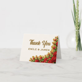 Tarjeta De Agradecimiento Ohio Red Carnation Wedding Thank You Card