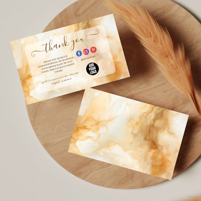 Tarjeta De Agradecimiento Ola de oro abstracta (Subido por el creador)