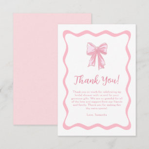Tarjeta De Agradecimiento Ola Rosa Teniendo Fiesta de Despedida de Soltera c