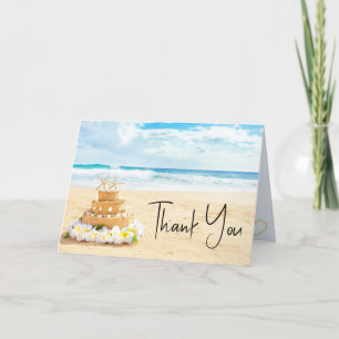 Tarjeta De Agradecimiento Olas de bodas de Ocean Love Beach