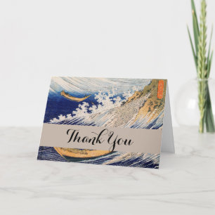 Tarjeta De Agradecimiento Olas del Océano de Hokusai Barcos Marítimos