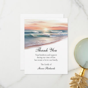 Tarjeta De Agradecimiento Olas oceánicas Gracias Cartas Funerales