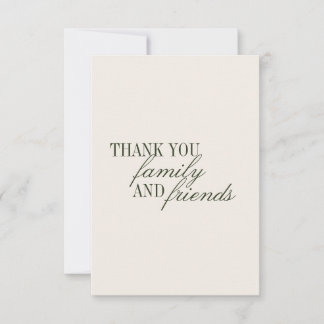 Tarjeta De Agradecimiento Old Money Verde Oliva Boda Elegante 