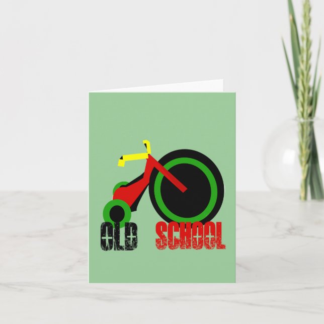 Tarjeta De Agradecimiento Old School Big Wheel gracias (Anverso)