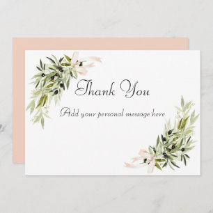 Tarjeta De Agradecimiento Olive Branch Bouquets Wedding Thank You Cards