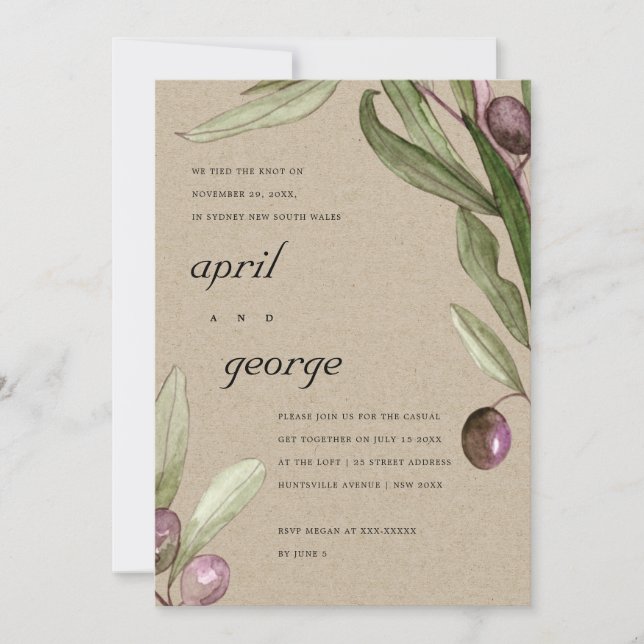 TARJETA DE AGRADECIMIENTO OLIVE KRAFT RUSTIC FOLIAGE NOSOTROS LLAMAMOS A LA  (Anverso)