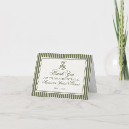 Tarjeta De Agradecimiento Olive Martini Old Money Striped Thank You