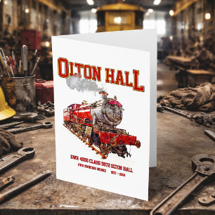 Tarjeta De Agradecimiento Olton Hall Vintage Steam Train English Locomotive