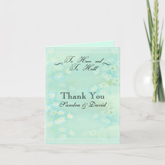 Tarjeta De Agradecimiento Olvídenme, no Boda Floral Gracias (Anverso)