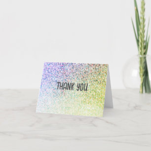 Tarjeta De Agradecimiento Ombre Purpurina Unicorn