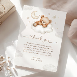 Tarjeta De Agradecimiento On Cloud Nine Baby Shower Oso Neutral