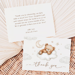 Tarjeta De Agradecimiento On Cloud Nine Teddy Bear Baby Shower Neutral