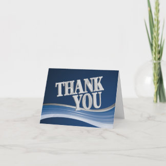 Tarjeta De Agradecimiento Onda Azul Acero Gracias