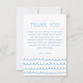 Tarjeta De Agradecimiento Ondas oceánicas | Baby Shower Blue Nautical Beach