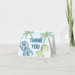 Tarjeta De Agradecimiento One-A-Saurus Gracias Primer Cumpleaños