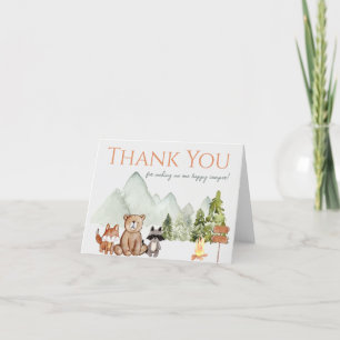 Tarjeta De Agradecimiento One Happy Camper 1st Birthday Thank You Card