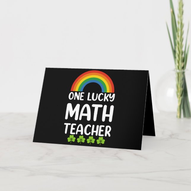Tarjeta De Agradecimiento One Lucky Math Teacher St. Patrick's Day (Anverso)