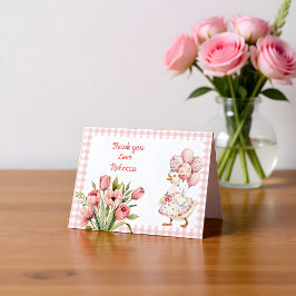 Tarjeta De Agradecimiento One Silly Goose Girls's First Birthday