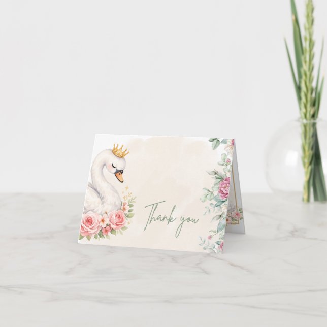 Tarjeta de agradecimiento One Sweet Swan (Anverso)