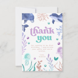 Tarjeta De Agradecimiento Oneder the Sea Birthday