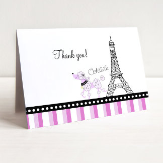 Tarjeta De Agradecimiento Ooh La La Paris French Poodle Eiffel Thank You