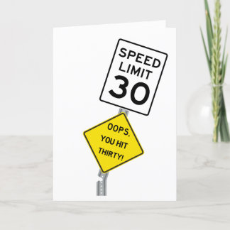 Tarjeta De Agradecimiento Oops You Hit 30 funny 30th birthday card