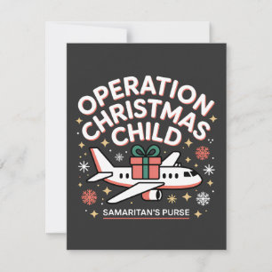 Tarjeta De Agradecimiento Operación Niño de Navidad Bolsa Samaritana