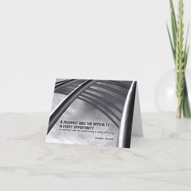 Tarjeta De Agradecimiento Oportunidad de cita Inspiradora de Winston Churchi (Anverso)