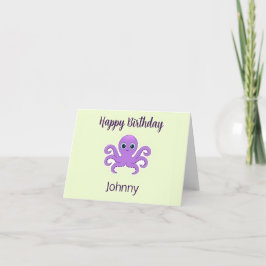 Tarjeta De Agradecimiento Opulpo morado verde
