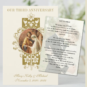 TARJETA DE AGRADECIMIENTO ORACIÓN CATÓLICA DE ANIVERSARIO DE BODAS CON FOTO