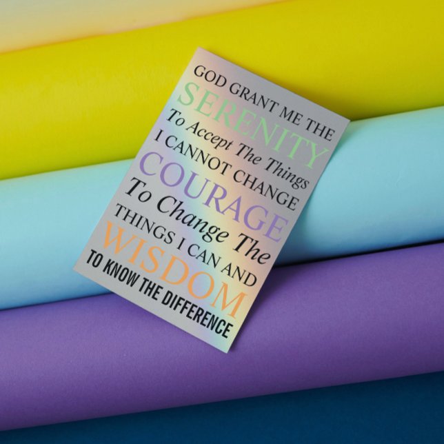 Tarjeta De Agradecimiento Oración de Serenity Colorful Rainbow Blank (Subido por el creador)