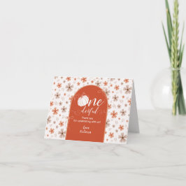 TARJETA DE AGRADECIMIENTO ORANGE BOW & ARCH FALL PUMPKIN FLOWERS BIRTHDAY